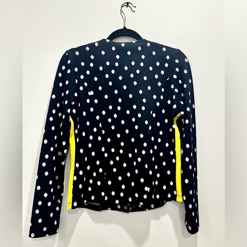 Vintage Polka Dot Black White Snap Button Long Sleeve Sweater Jacket Cardigan  6 - Picture 3 of 7
